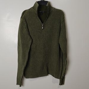 Structure Men's Olive Zip-Up Sweater